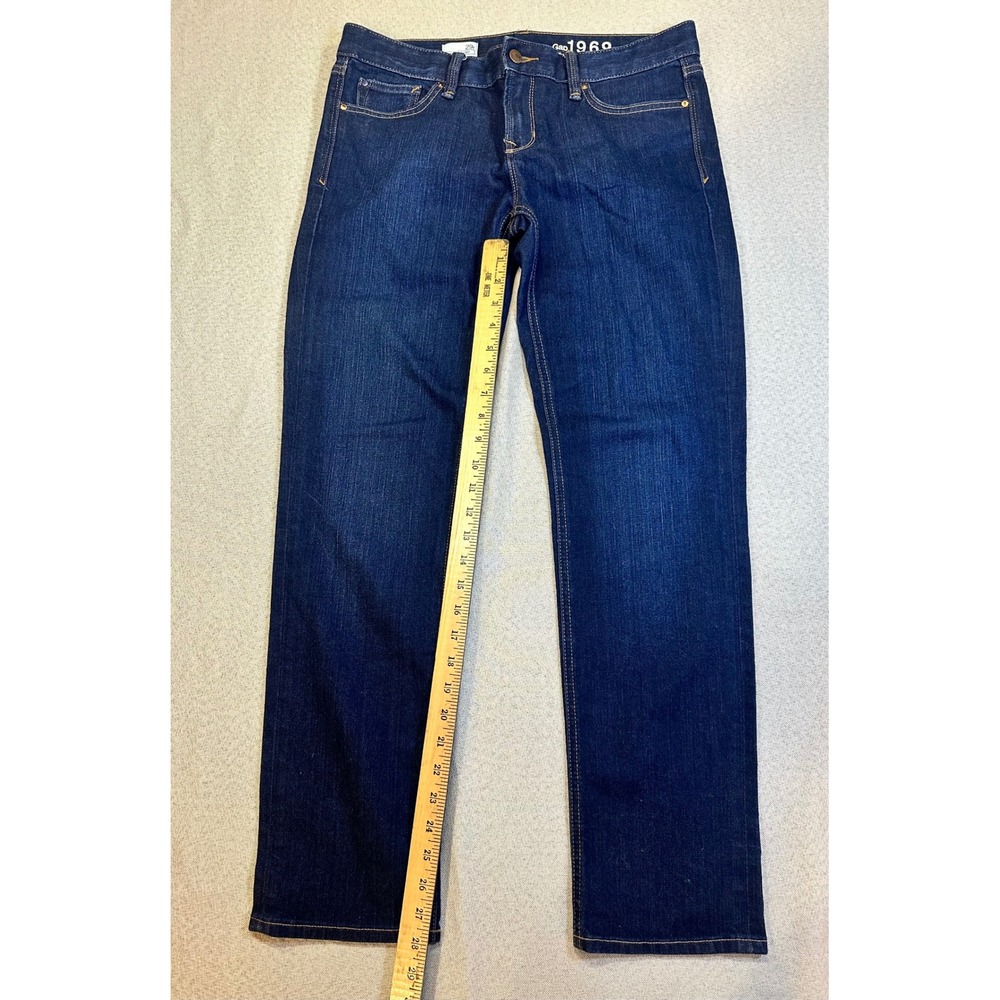 Gap 1969 Real Straight Jeans Womens 29r Dark Wash Denim Stretch S/364618-00 - Picture 5 of 8